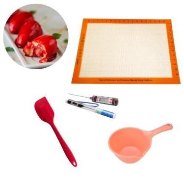 Imagem de Kit Completo Morango do Amor Confeitaria Tapete Panelinha Espátula Ter