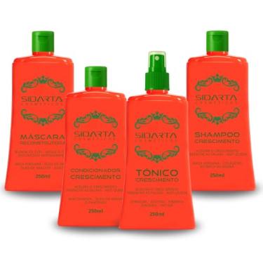 Imagem de Super Kit (4x4) Crescimento Capilar + Reconstrução Sidarta – Shampoo, Condicionador, Máscara e Tônico