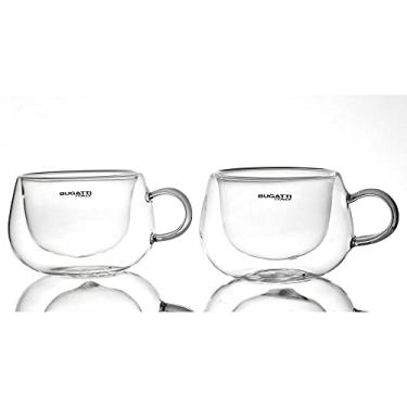 Imagem de Conjunto 2 Xícaras Chá Parede Dupla com Alça 200ml Bugatti