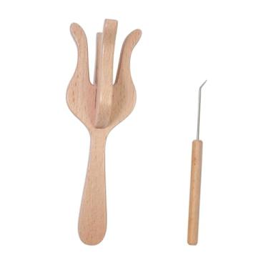 Imagem de Vaveren Garfo e agulha de tricô, tecelagem e trança DIY, garfo de cabeça dupla leve portátil resistente para colar pulseira