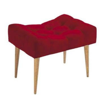 Imagem de Puff banqueta retangular vermelho pé palito com detalhe em costura - R