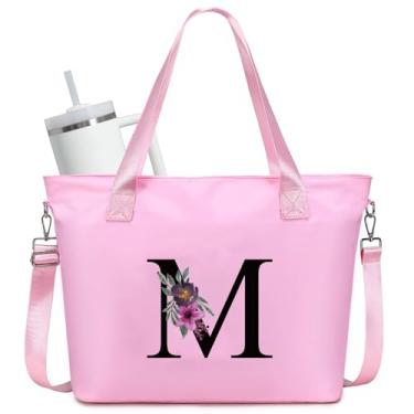 Imagem de JANSBEN Bolsa feminina personalizada - Bolsa de trabalho grande com compartimento para laptop e porta-copos Stanley Bolsa de enfermeira, rosa, One Size