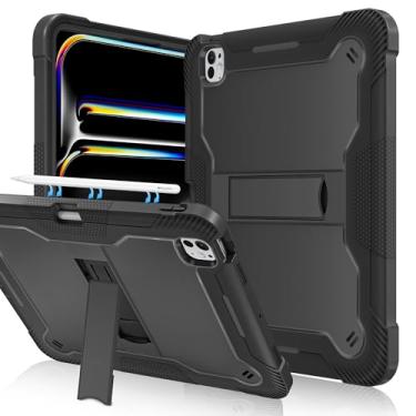 Imagem de Fingic Capa protetora para iPad Pro de 13 polegadas 2024 M4 7ª geração com suporte para lápis, resistente, de alto impacto, à prova de choque, de silicone macio, resistente, resistente, para iPad Pro