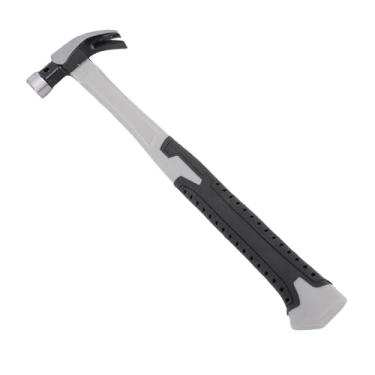 Imagem de Cryfokt de Chifre Magnético de Fibra de Carbono Com Alça de Borracha Anti-deslizamento para Facilitar a Remoção de Unhas e a Fixação Segura, 2 Em 1 Martelo de Acampamento Ideal (10oz)