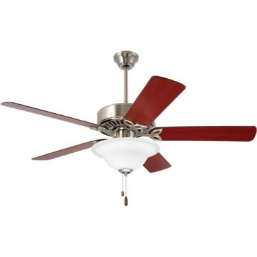 Imagem de Ventilador de teto Kathy Ireland Home [CF712BS] Pro Series LED com corrente de puxar | Luminária de 127 cm com suporte duplo para suspensão embutida ou descendente | Lâminas reversíveis com lâmpadas