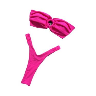 Imagem de Conjunto De Biquíni Micro Sexy Feminino Com Bojo Push Up, Tanga Brasil