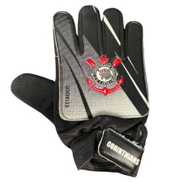 Imagem de Luva De Goleiro Infantil Corinthians DRB Goalkeeper, Preto, 5