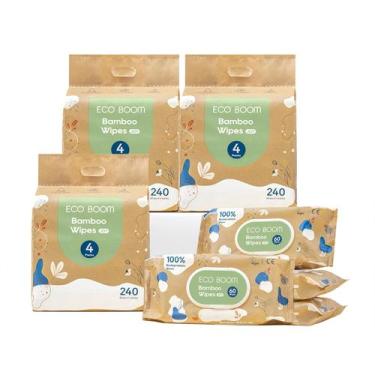 Imagem de Lenços umedecidos para bebês ECO BOOM de bambu 100% à base de plantas 