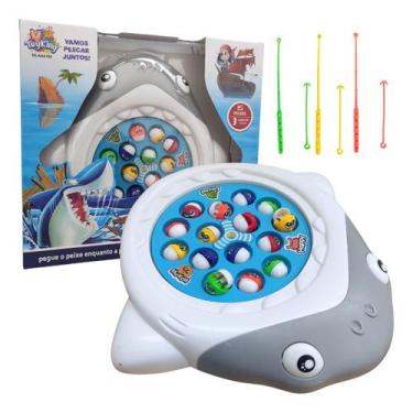 Imagem de Brinquedo Jogo De Pesca Tubarão Pega Peixe Colorido Elétrico - Geral
