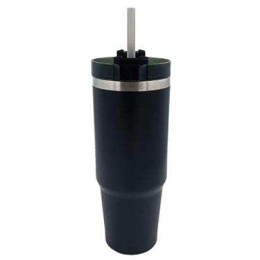 Imagem de Copo Térmico 900ml em Aço Inox com Canudo e Tampa Antivazamento – Parede Dupla Isotérmica, Mantém Bebidas Geladas até 12h e Quentes até 6h, Ideal para Academia, Viagem e Trabalho