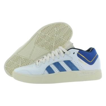 Imagem de adidas Tênis masculino Tyshawn Remastered, Branco/Personalizado/Team Royal Blue, 44