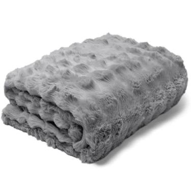 Imagem de Manta Buettner Casal Microfibra 100% Poliéster Flannel Aspen 2,20mx2,40m Cinza
