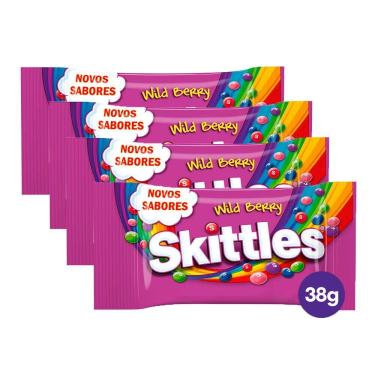 Imagem de Kit 4 Bala Skittles Wild Berry 38g