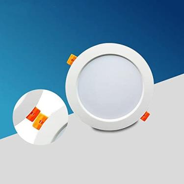 Imagem de KSSTEVNBD 3 polegadas Ultra Slim Ring Down Lights 7W Modern Led Downlight holofotes de teto luminárias para sala de estar, sala de jantar, cozinha (abertura 9-10 cm)/branco/branco