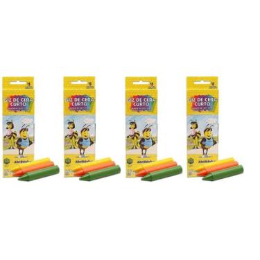 Imagem de Giz De Cera Curto 15 Cores 68g Acrilex Kit 4 Caixas