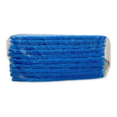 Imagem de 10 Fibra Esponja Bucha Macia Limpeza Leve Azul British - Btitish