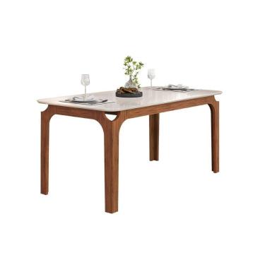 Imagem de Mesa Multiuso Cozinha Marina C- Tampo Madeirado C- Vidro Curvo 160x80cm Freijo-off White - Dj Móveis