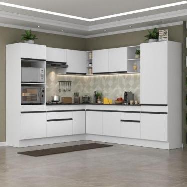 Imagem de Armário De Cozinha Completa De Canto Branco/preto - MULTIMOVEIS