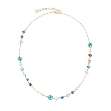 Imagem de Colar feminino banhado a ouro 18 K, amarelo claro, verde, marrom, com contas naturais, declaração de cura, pedra preciosa jaspe, boêmia, retrô, ousada, artesanal, joias exageradas, joias exageradas