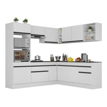 Imagem de Armário De Cozinha Completa De Canto Com Rodapé Veneza Multimóveis V20