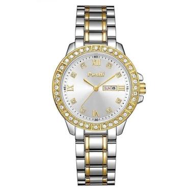 Imagem de Relógio Feminino Poshi Ps944 à Prova D'água Branco