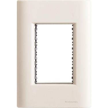 Imagem de Placa 3 Postos 4x2 Tramontina Giz Branca Soft Touch Suporte Tramontina