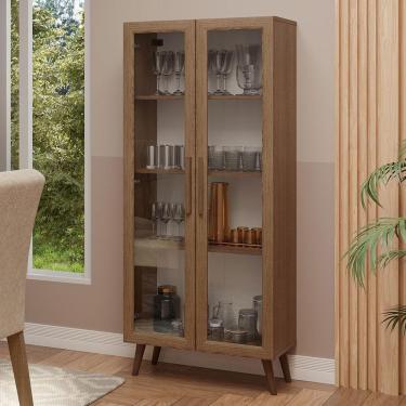 Imagem de Cristaleira 70 Cm 2 Portas De Vidro Com Pés Cônicos Madesa