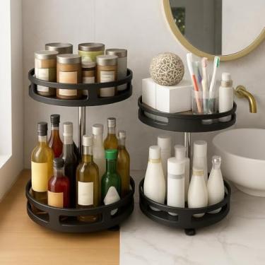 Imagem de Organizador Multiuso Giratório 360 Graus, Base Rotativa para Armazenamento