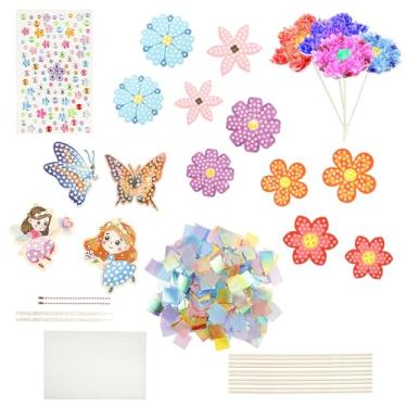 Imagem de LAINIUTE Kit exclusivo de artesanato de flores de puxão, fácil de usar, conjunto faça você mesmo para meninas e meninos acima de 3 anos de idade (sem vaso)