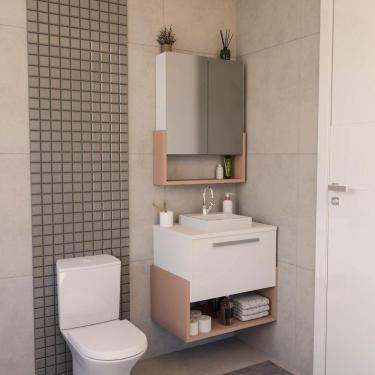 Imagem de Conjunto Gabinete E Armário Inspira Design 60cm Salmão