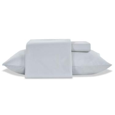 Imagem de Jogo de Cama King 300 Fios Tinto Seda 4 Peças Jolitex, Cinza