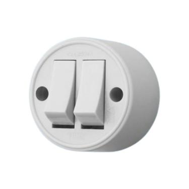 Imagem de Interruptor Simples - 2 Teclas - 10a-250v - Cinza - Sobrepor