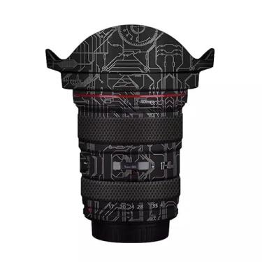 Imagem de Adesivo para câmera EF 17-40 4 com tampa de lente antiarranhões para Canon EF 17-40 mm F4 Adesivo de película protetora (Circuit Titanium)