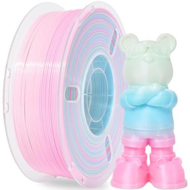 Imagem de RAMBERY Filamento PLA Rainbow 3D para impressora 3D, mudança rápida de cor, filamento PLA, embalagem a vácuo, 1,75 mm, 1 kg (2,2 lb), PLA Rainbow Apple