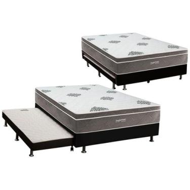 Imagem de Cama Box c/ Auxiliar Casal: Colchão Inovaflex Ensacadas Essential+Base