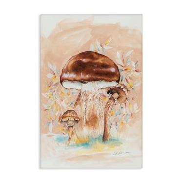 Imagem de Stupell Industries Arte de parede em tela trio de cogumelo terroso marrom, design por Cady Driver, 91 x 61 cm