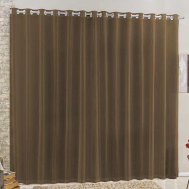Imagem de Cortina 2 Mts Sala Quarto Voal E Linho Para Varão Barata Tabaco