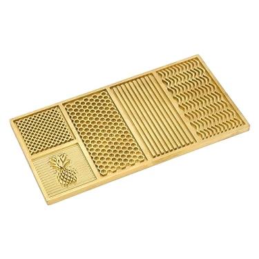 Imagem de AUNMAS Coquetéis de Prensa de Gelo de Latão, Feitos Em 5 Segundos, 5 Padrões, Placa de Estampagem de Cubo à Prova de Ferrugem Com Caixa de Armazenamento para Coquetéis de Uísque