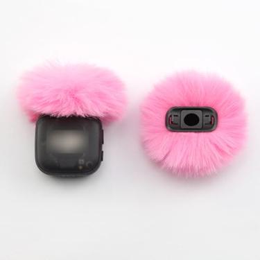 Imagem de LEFXMOPHY Para-brisas para DJI Mic 3 Filtro Pop de Substituição de Microfone Sem Fio, Protetor de Vento Peludo Rosa, Pacote com 2