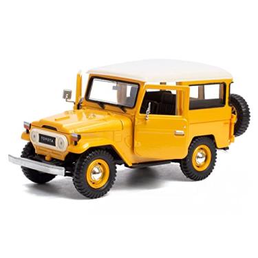 Imagem de Toyota Land Cruiser FJ40 amarelo 1/24 modelo fundido a pressão por Motormax 79323 All Star Toys exclusivo FJ J40