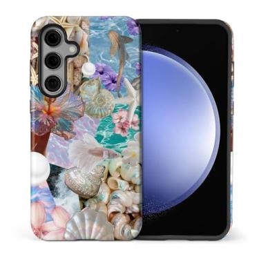 Imagem de MQJCYB Capa para Samsung Galaxy S25 FE, híbrida, resistente, 2 em 1, de corpo inteiro, resistente, à prova de choque, capa brilhante para Samsung Galaxy S25 FE Conchas do oceano, estrela-do-mar
