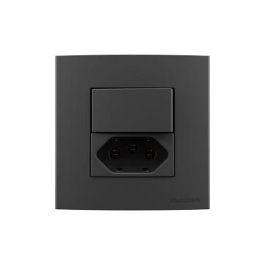Imagem de Placa para Móveis 80x80 com Interruptor Paralel. 10A e Tomada 2P+T 20A MarGirius Sleek Colors