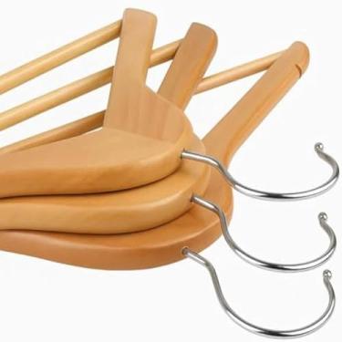 Imagem de Cabides de madeira resistente para roupas delicadas, ideal, rustico.