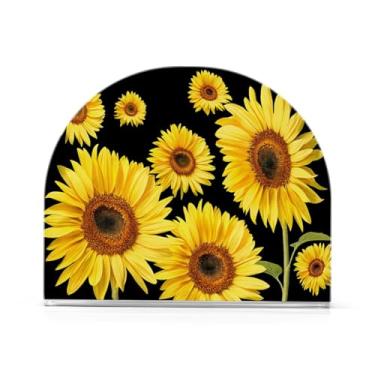 Imagem de Qilmy Porta-guardanapos de acrílico para girassol, porta-guardanapos de coquetel de plástico transparente para mesas de restaurante de cozinha, 1 peça