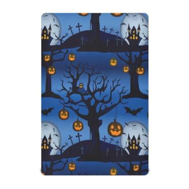 Imagem de JUZIHAI Lençol de berço Halloween Hut para meninos e meninas, macio, elástico, respirável, para berço padrão e cama infantil, 132 x 71 cm