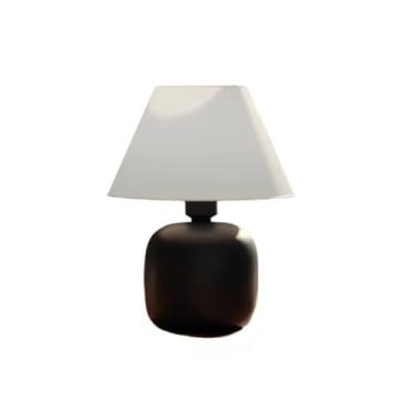 Imagem de Abajur Luminaria de Ceramica Porcelana Bivolt Com Cupula para Decoração Quarto Escritorio Sala Decoração abajur de mesa(Preto fosco)