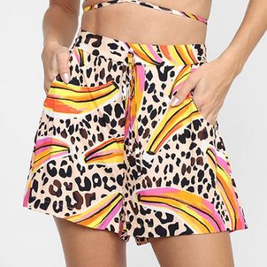 Imagem de Short Mercatto Estampado Cintura Alta Feminino-Feminino