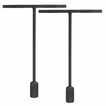 Imagem de HARFINGTON 2 peças soquete de chave em T 18 mm métrico de aço carbono alto soquete de chave inglesa de 6 pontos com longo alcance para reparo de motocicletas e bicicletas, cinza-preto