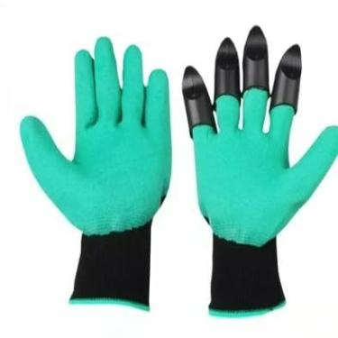 Imagem de Luva Com Garras Cavar Terra Plantar Proteger Jardim