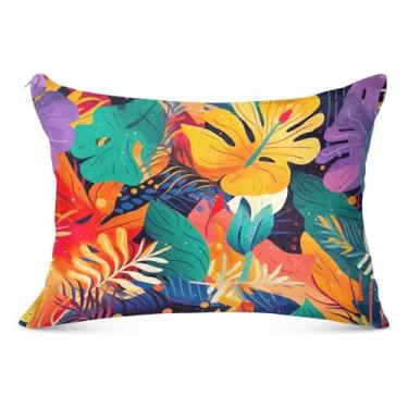 Imagem de Capa de almofada grande felpuda colorida com zíper longo padrão Queen King Size fronha fofa para sofá de cama de casa, tamanho do corpo, 53 cm x 137 cm